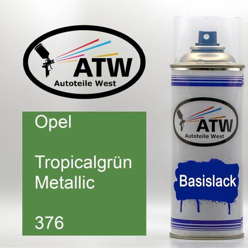 Opel, Tropicalgrün Metallic, 376: 400ml Sprühdose, von ATW Autoteile West.